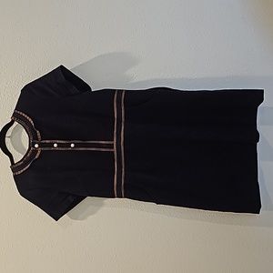 Boden Anna Textured Dress Navy Blue Size 10 Style W0456